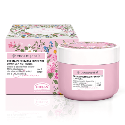 Helan, Cuor di Petali, Iconica, Crema Corpo Profumata Donna, Idratante e Nutriente per la Pelle del Corpo Dopo la Doccia, con Olio di Mandorle Dolci e Vitamina E, 200 ml - Made in Italy