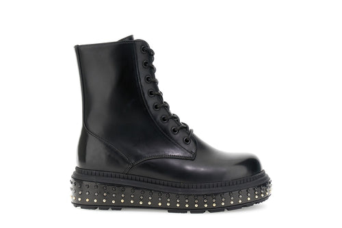 TRONCHETTO LACCI IN SINTETICO EFFETTO PELLE SPAZZOLATA