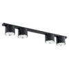 Plafoniera Moderna 4 Luci Faretti Nano In Acciaio Nero