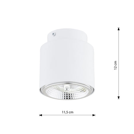 Plafoniera Moderna 1 Luce Faretto Nano In Acciaio Bianco