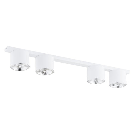 Plafoniera Moderna 4 Luci Faretti Nano In Acciaio Bianco