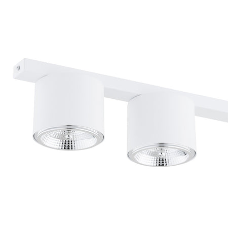 Plafoniera Moderna 5 Luci Faretti Nano In Acciaio Bianco