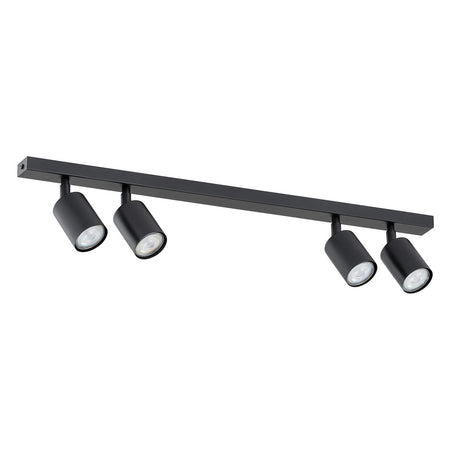 Plafoniera Moderna 4 Luci Faretti Flash In Acciaio Nero