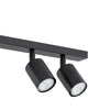 Plafoniera Moderna 4 Luci Faretti Flash In Acciaio Nero