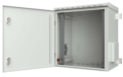 Armadio Rack 19'' a Parete 9U Grigio IP55 Porta Cieca prof. 450 mm