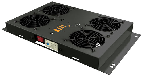 Kit di Ventilazione a Soffitto per Rack 19'' 4 Ventole Nero