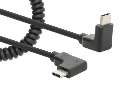 Cavo di Ricarica USB-C&trade a USB-C&trade 1m Spiralato Nero