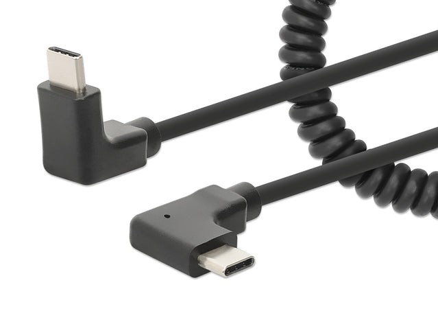 Cavo di Ricarica USB-C&trade a USB-C&trade 1m Spiralato Nero