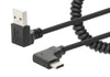 Cavo di Ricarica USB-A a USB-C&trade 1m Spiralato Nero