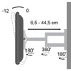 Supporto a Muro per TV LED LCD 19-37'' Inclinabile 3 Snodi Bicolor Bianco Nero