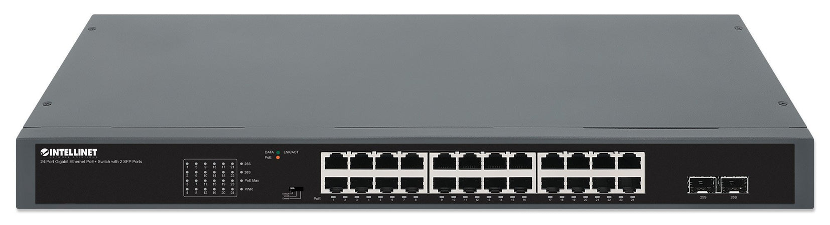 Gigabit Ethernet Switch 24-Porte PoE+ con 2 porte SFP