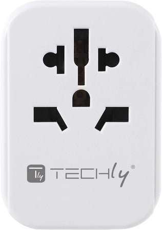 Adattatore da Viaggio Universale 150 Paesi 3 porte USB tipo A Bianco