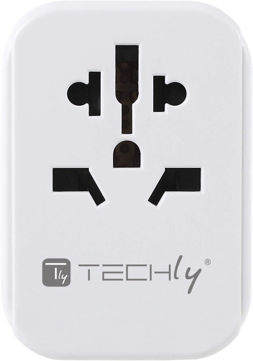 Adattatore da Viaggio Universale 150 Paesi 3 porte USB tipo A Bianco
