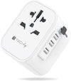 Adattatore da Viaggio Universale 150 Paesi 3 porte USB tipo A Bianco