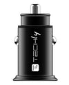 Mini Caricatore da Auto 2 Porte USB-A Ricarica veloce 36W Metallo Nero