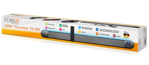 Soundbar con Radio DAB+ e FM Bluetooth V5.0 Connessione Ottica e Luce LED 7 Colori, TX-139