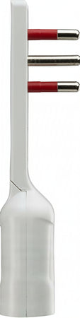Adattatore Salvaspazio Extra Flat Spina Italiana 10A Angolata Presa Italiana 10A Bianco