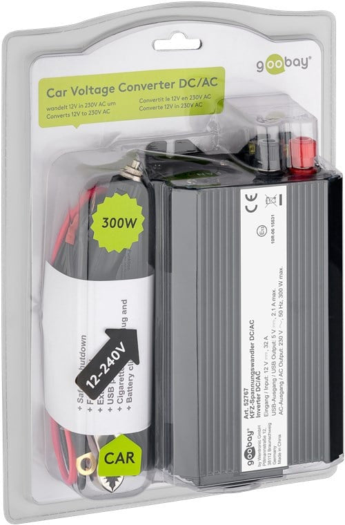 Alimentatore da Auto DC/AC 300W da 12V a 230V con porta USB