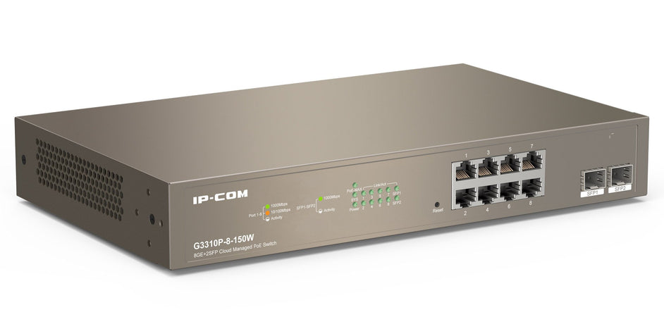 Switch PoE Cloud Managed 8GE+2SFP, G3310P-8-150W