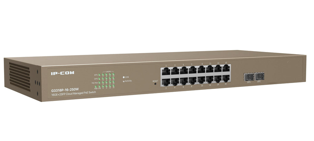 Switch PoE Cloud Managed 16GE+2SFP, G3318P-16-250W