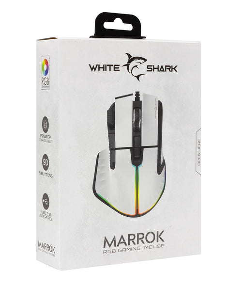 Mouse Gaming RGB USB 12000 dpi 9 Tasti Bianco Marrok