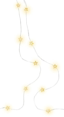 20 Luci LED a Stella con Filo d'argento IP20 Bianco Caldo a Batteria con Timer