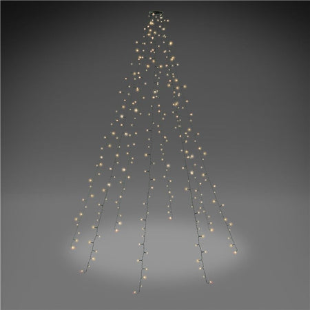 Catena Luminosa 280 Luci LED IP44 Bianco Caldo per Albero con Anello