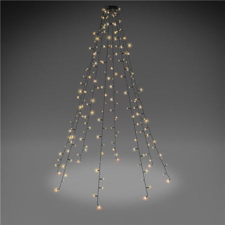 Catena Luminosa 200 Luci LED IP44 Bianco Caldo per Albero con Anello
