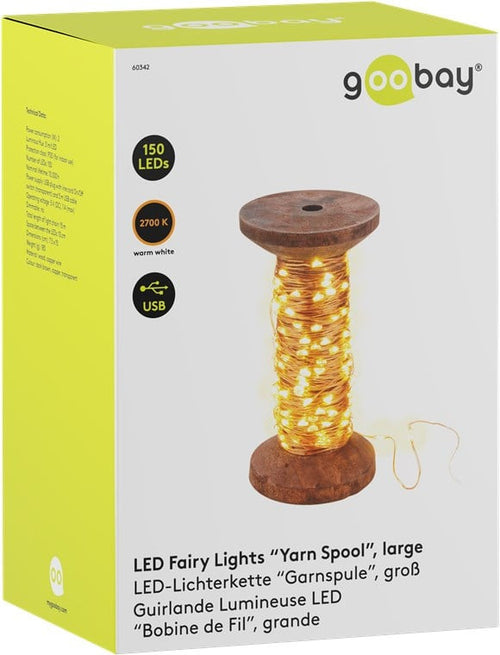 Bobina con Filo di Rame 150 Luci LED IP22 USB Interruttore On Off