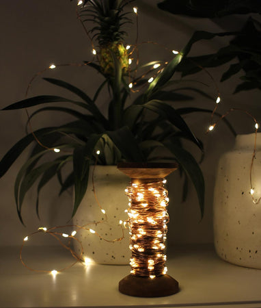 Bobina con Filo di Rame 150 Luci LED IP22 USB Interruttore On Off