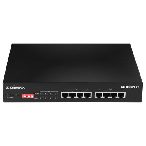Switch PoE+ Gigabit Ethernet 8 Porte a Lungo Raggio con Switch DIP, GS-1008PL V2