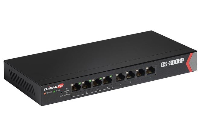 Switch Gigabit Web Managed 8 Porte a Lungo Raggio con 4 porte PoE+, GS-3008P