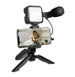 Kit Vlogger Treppiede per Smartphone 4,7''–7'' con Luce LED e Microfono Direzionale