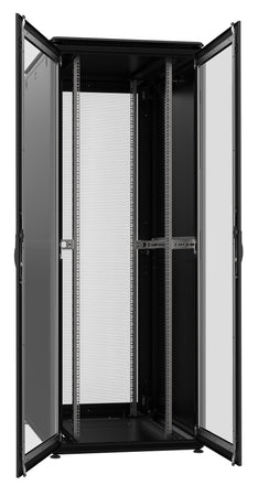 Armadio Server Rack 19'' 800x1000 42U Nero Porta Grigliata Doppio Battente serie Evolution Ventilato