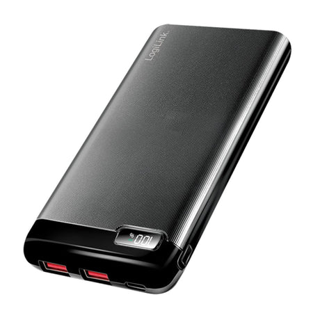 Power Bank 10000 mAh 2x USB-A 1x USB-C&trade con Display PD e QC Nero