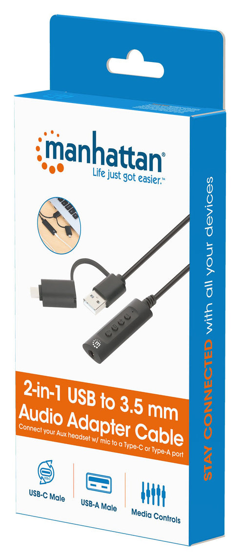 Cavo Adattatore 2-in-1 da USB-C&trade e USB-A a Audio Stereo Aux da 3,5 mm