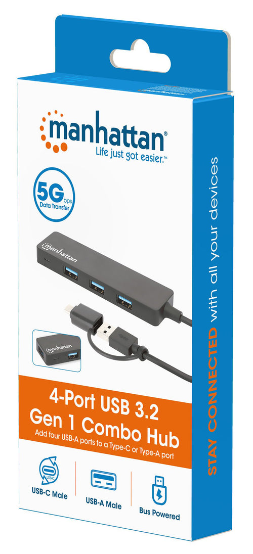 Hub USB 3.2 Gen1 4 Porte Combo USB-A e USB-C&trade