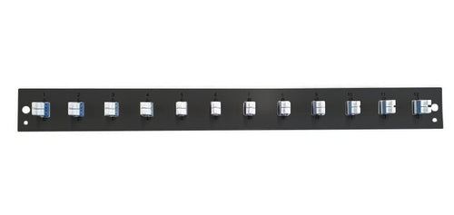 Pannello Frontale per Cassetto Ottico 1U 12 LC Duplex OS2 Nero