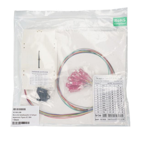 Cassetta di Giunzione Attrezzata con 12 Pigtail Fibra Multimodale OM4 SC 50/125 2m