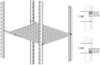 Mensola per Rack 19'' 350-450 mm 0.5U Grigio 4 Punti