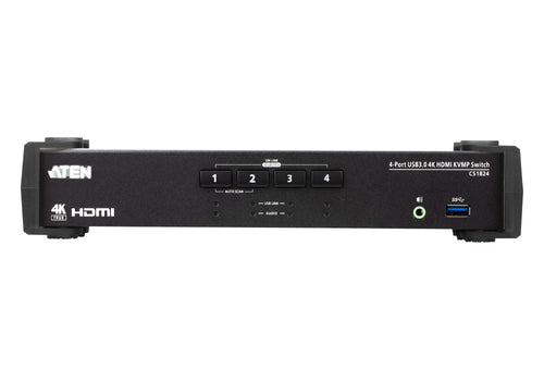 Switch USB 3.0 4K HDMI KVMP&trade a 4 porte con Modalità Mixer Audio, CS1824