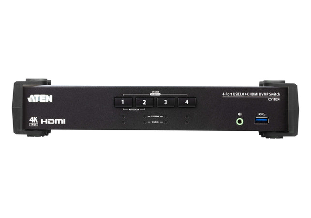 Switch USB 3.0 4K HDMI KVMP&trade a 4 porte con Modalit&agrave Mixer Audio, CS1824