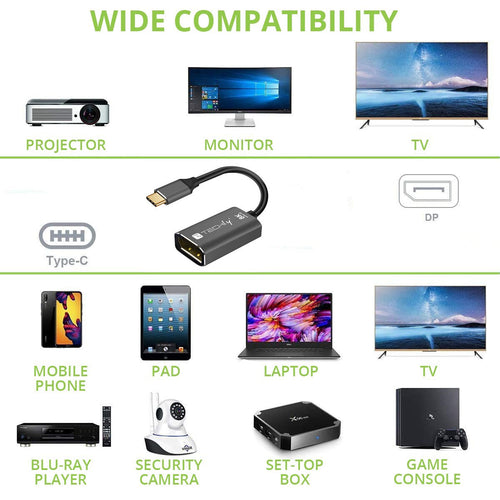 Adattatore USB-C&trade 3.2 a Displayport 1.4 8K@60Hz 15 cm