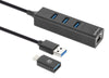 Hub USB 3.0 3 Porte Combo Type-C/A con Adattatore di Rete Gigabit