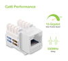 Frutto Keystone RJ45 Cat.6 UTP IDC 90° Bianco
