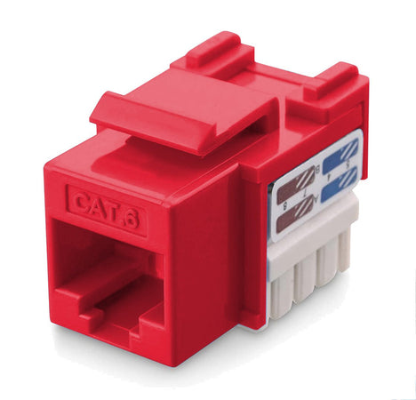 Frutto Keystone RJ45 Cat.6 UTP IDC 90&deg Rosso