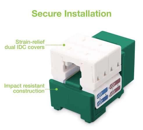 Frutto Keystone RJ45 Cat.6 UTP IDC 90&deg Verde