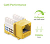 Frutto Keystone RJ45 Cat.6 UTP IDC 90° Giallo