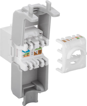 Frutto Keystone RJ45 Cat.6A UTP Tool-Free Bianco Grigio