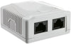 Presa a Muro con 2 Frutti RJ45 Cat.6 UTP Beige